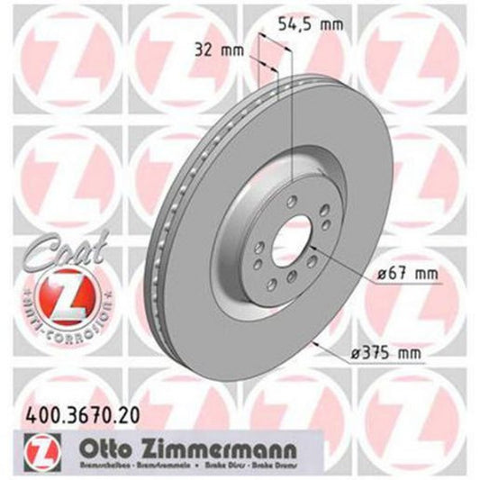 Zimmermann OE Coat Z Brake Rotor Single 375mm Front 400.3670.20