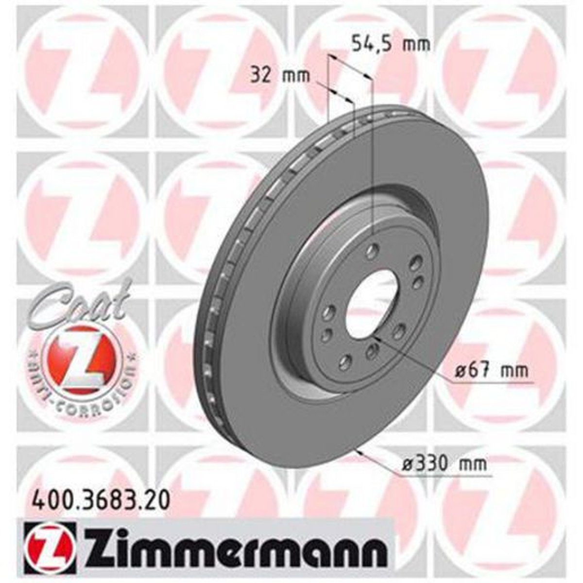 Zimmermann OE Coat Z Brake Rotor Single 330mm Front 400.3683.20