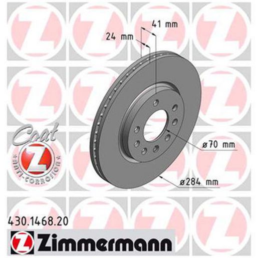 Zimmermann OE Coat Z Brake Rotor Single 284mm Front 430.1468.00