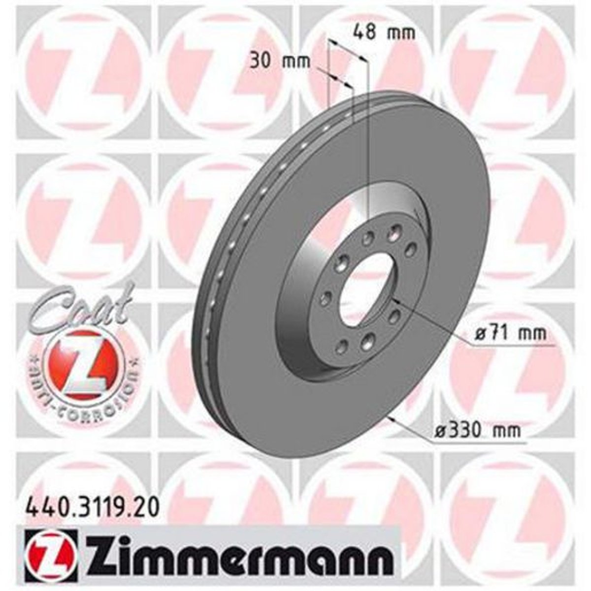 Zimmermann OE Coat Z Brake Rotor Single 330mm Front 440.3119.20