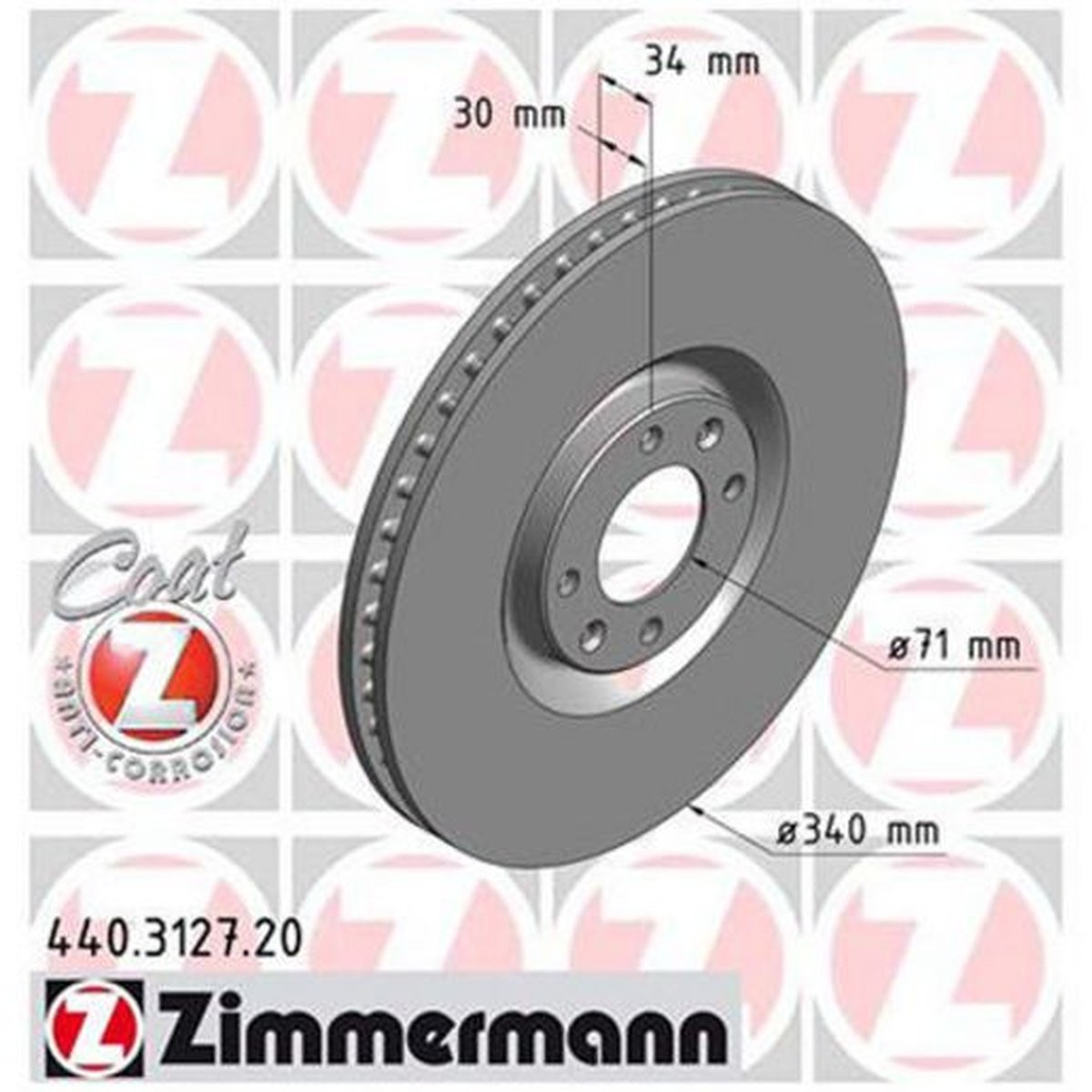 Zimmermann OE Coat Z Brake Rotor Single 340mm Front 440.3127.20