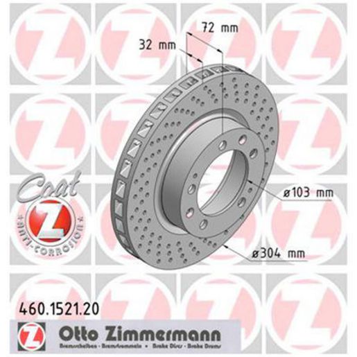 Zimmermann OE Coat Z Brake Rotor Single 304mm Front RH 460.1521.20