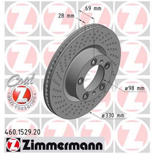 Zimmermann OE Coat Z Brake Rotor 330mm Front LH 460 1529 20