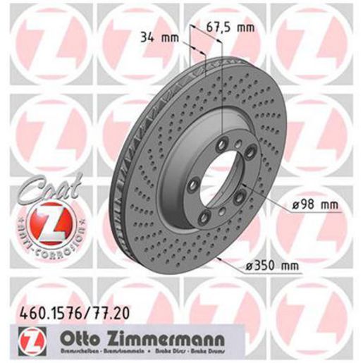 Zimmermann OE Coat Z Brake Rotor 350mm Front LH 460 1576 20