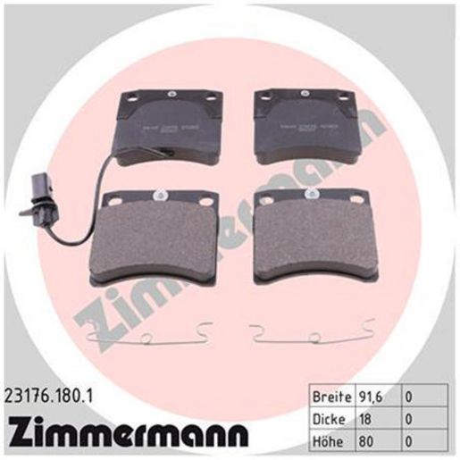 Zimmermann Fnt Brake Pad Set (With Sensors) 7D0 698 151C