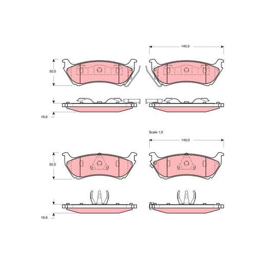 TRW Cotec Rear Brake Pad Set GDB1379