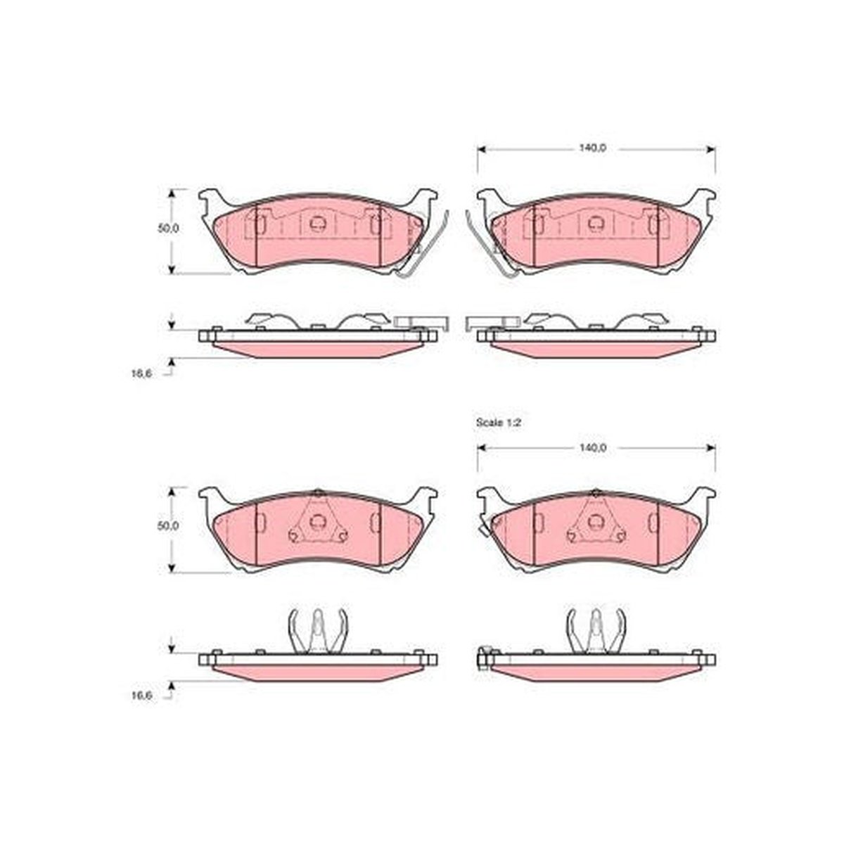 TRW Cotec Rear Brake Pad Set GDB1379