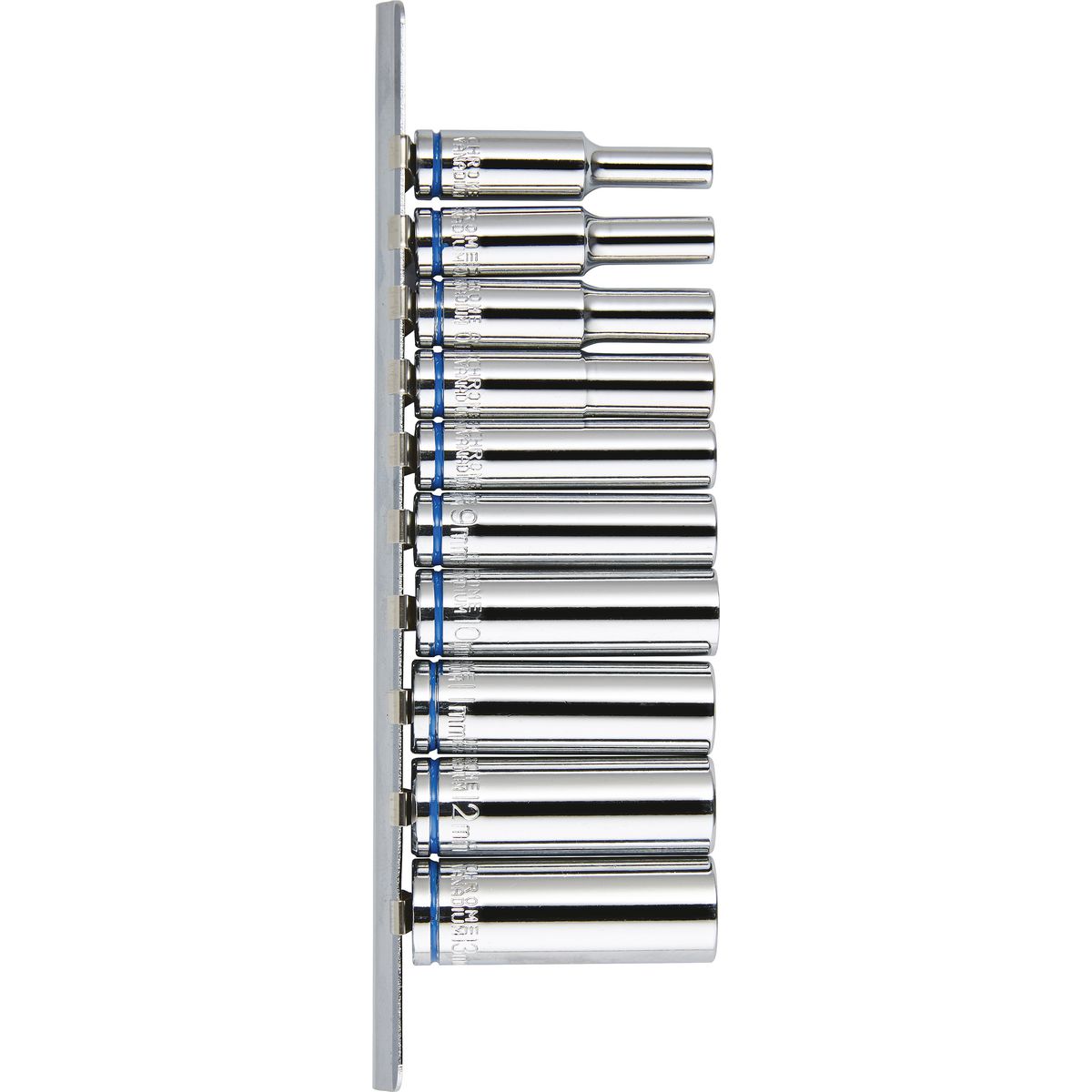 Mechpro Deep Socket Rail Set Metric 1/4In Drive 10pc