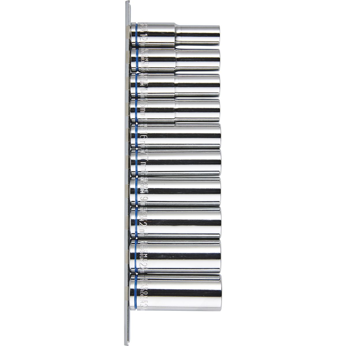 Mechpro Deep Socket Rail Set Metric 1/2In Drive 10pc