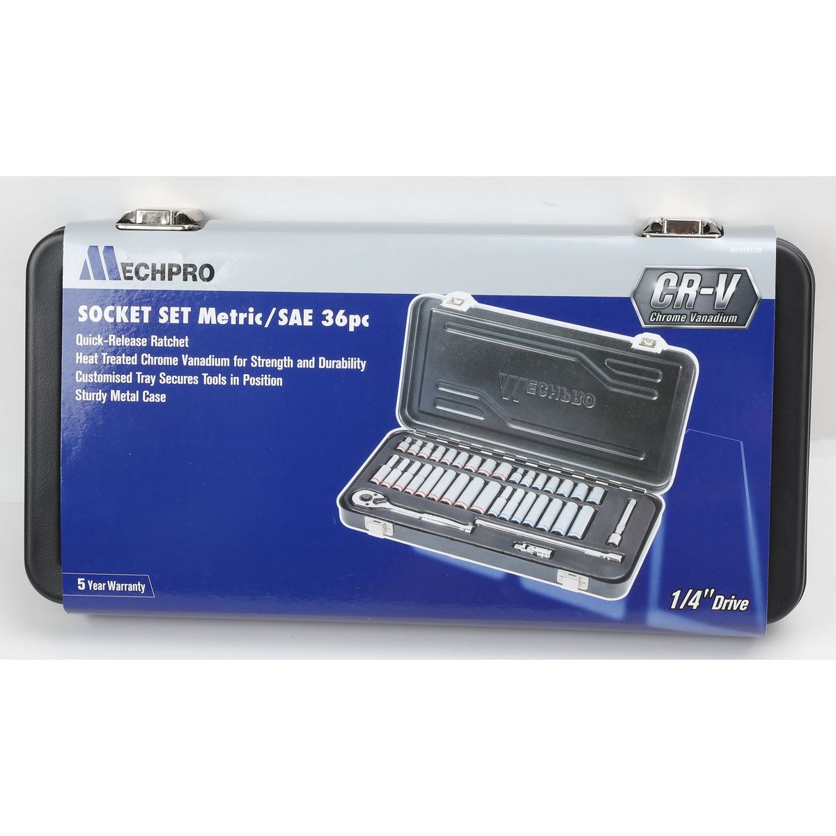 Mechpro Socket Set Metric/SAE 1/4In Drive 36pc