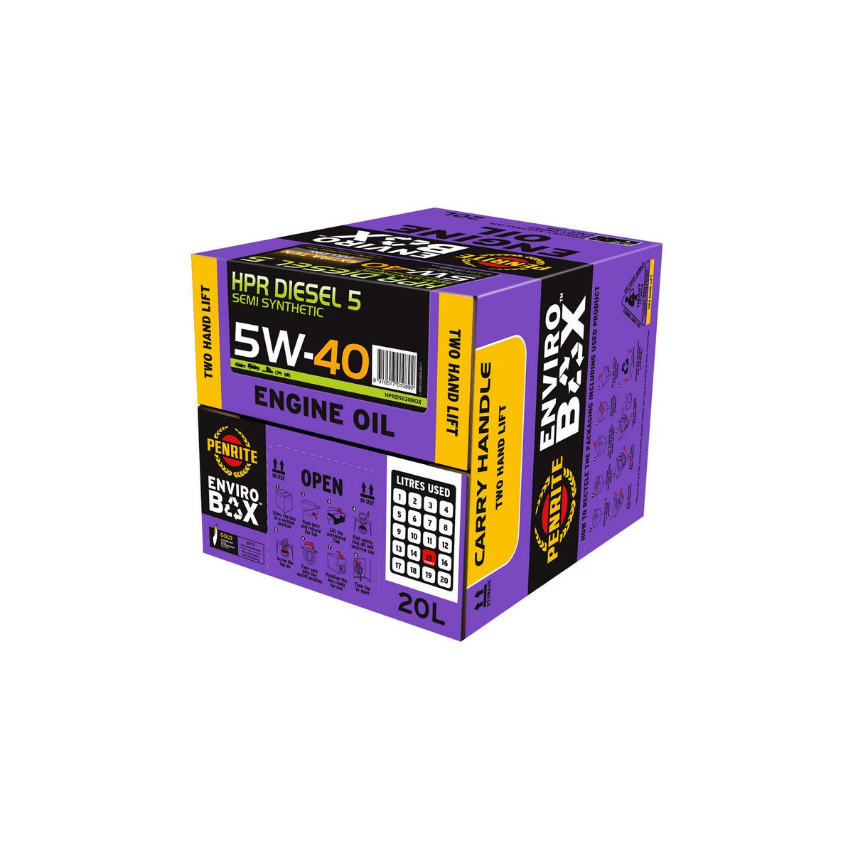 Penrite HPR Diesel 5 SAE 5W-40 Engine Oil Enviro Box 20L
