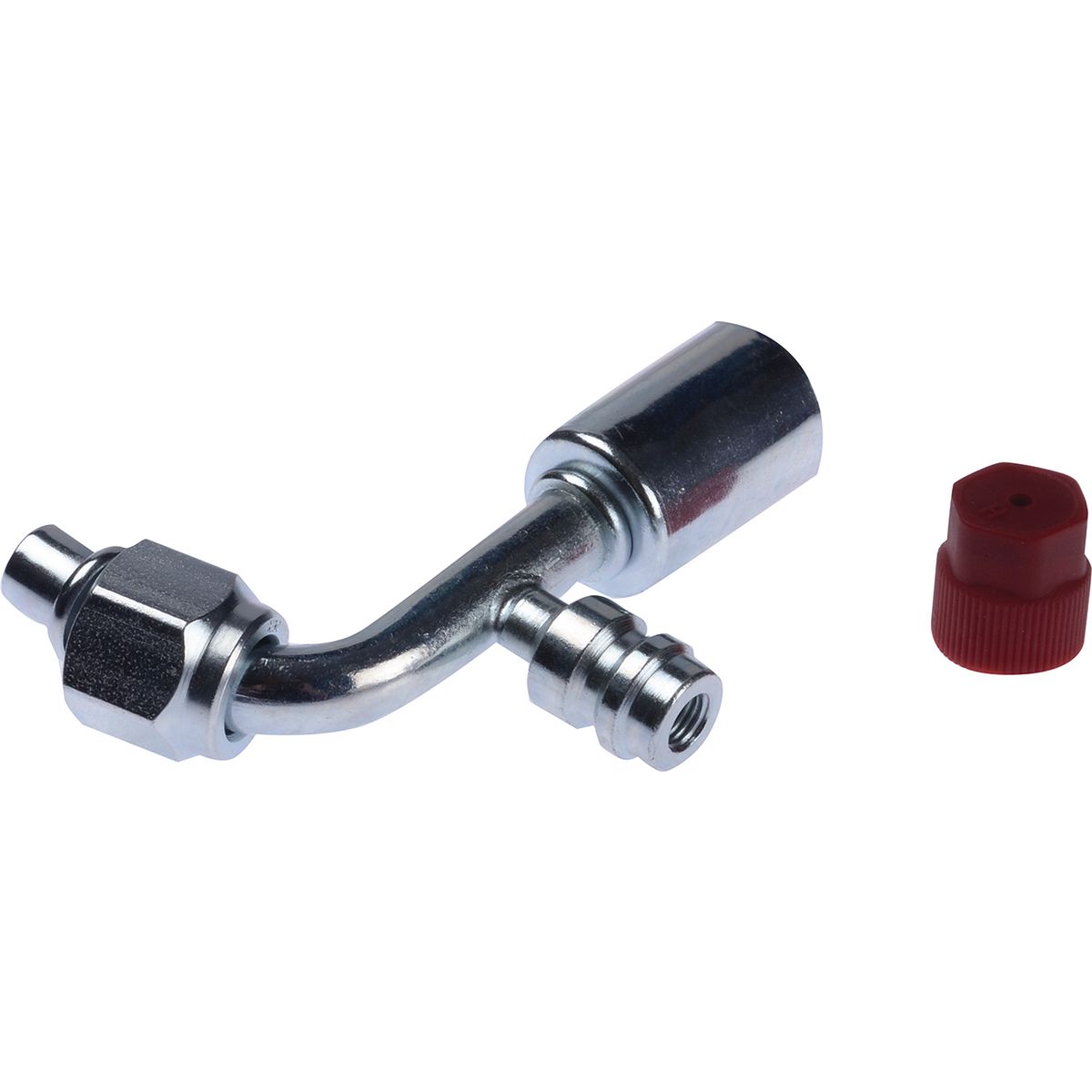OEX Steel Fitting #8 fits Beadlock #8 90 Degree w/ R134a Port SFX1322-3