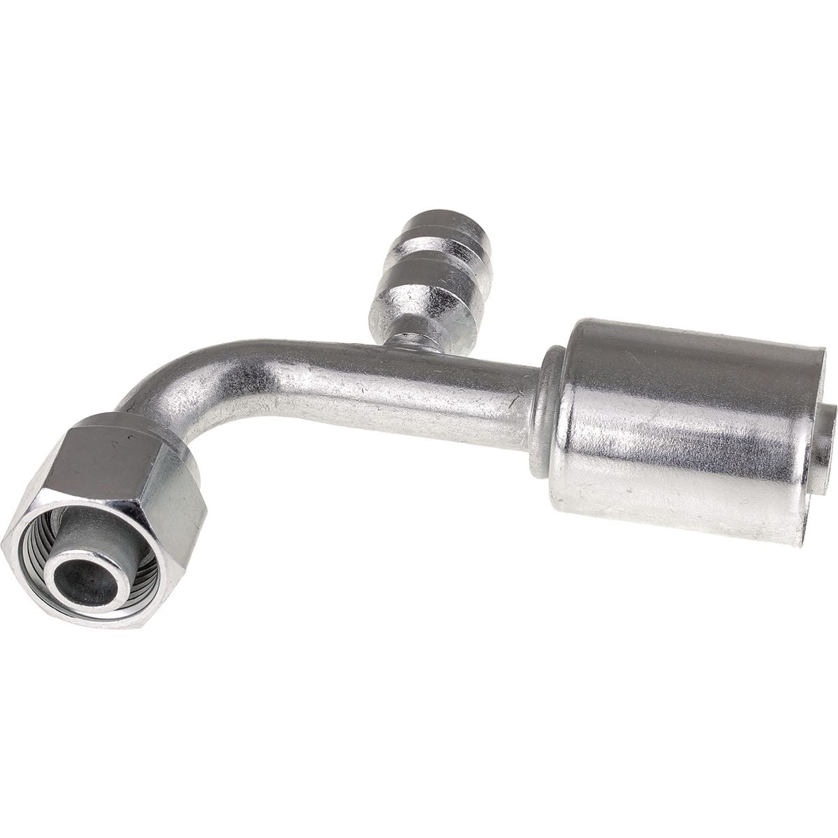 OEX Steel Fitting #8 fits Beadlock Step Up #10 90 Degree w/ R134a Port SFX1326-3