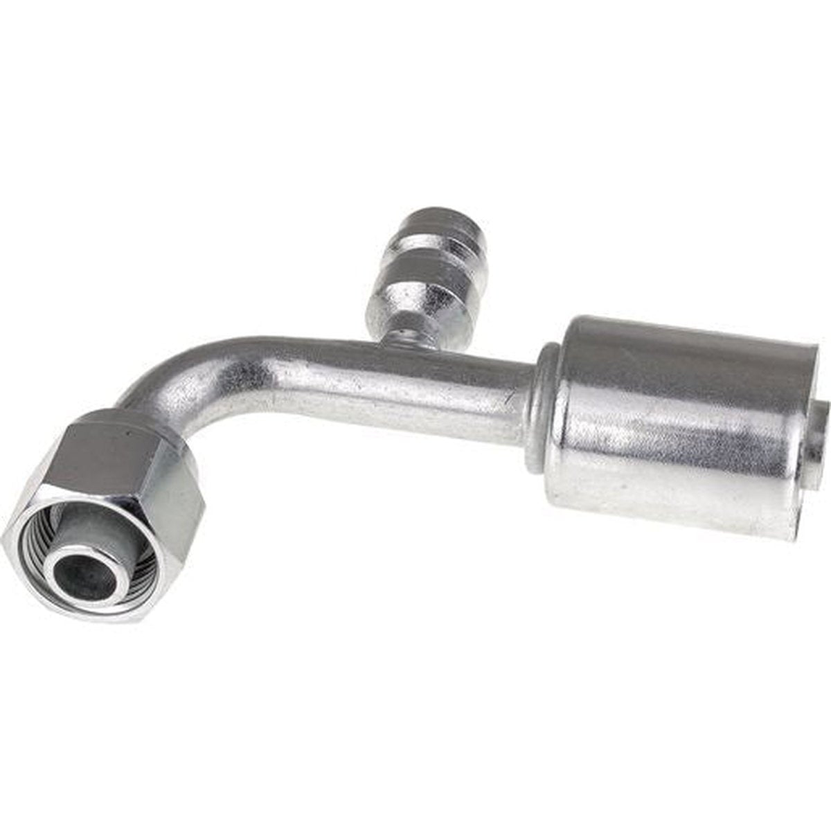 OEX Steel Fitting #8 fits Beadlock Step Up #10 90 Degree w/ R134a Port SFX1326-3