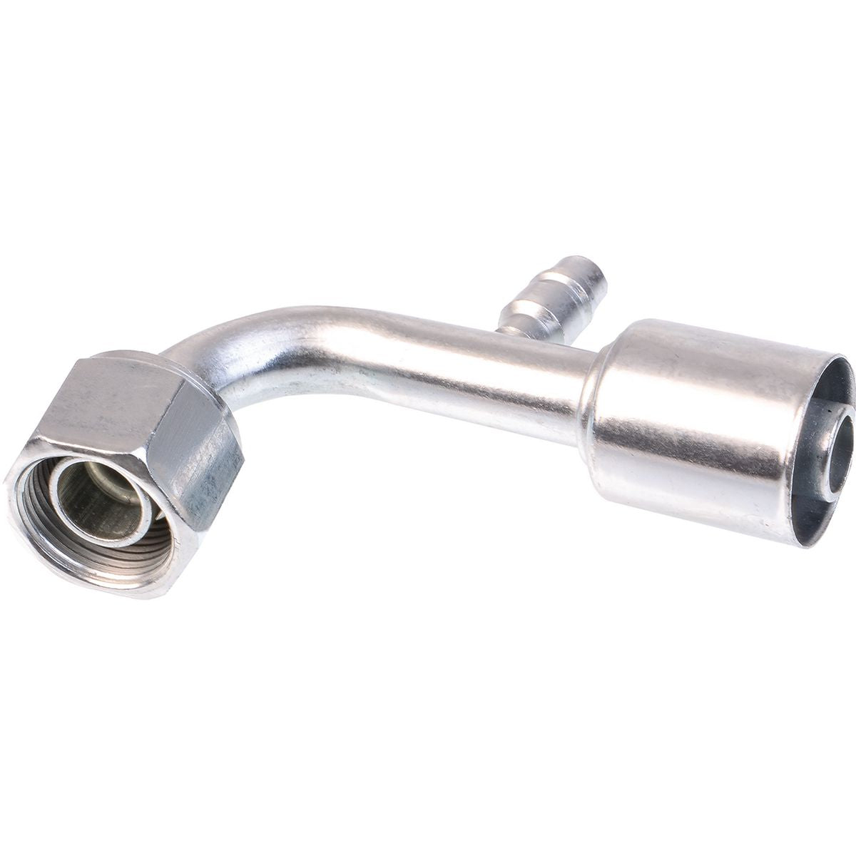 OEX Steel Fitting #10 fits Beadlock Step Up #12 90 Degree w/ R134a Port SFX1327-3