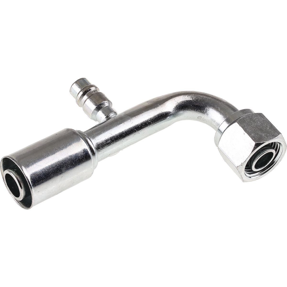 OEX Steel Fitting #10 fits Reduced Beadlock Step Down #12 90 Degree w/ R134a Port RSX1327-3