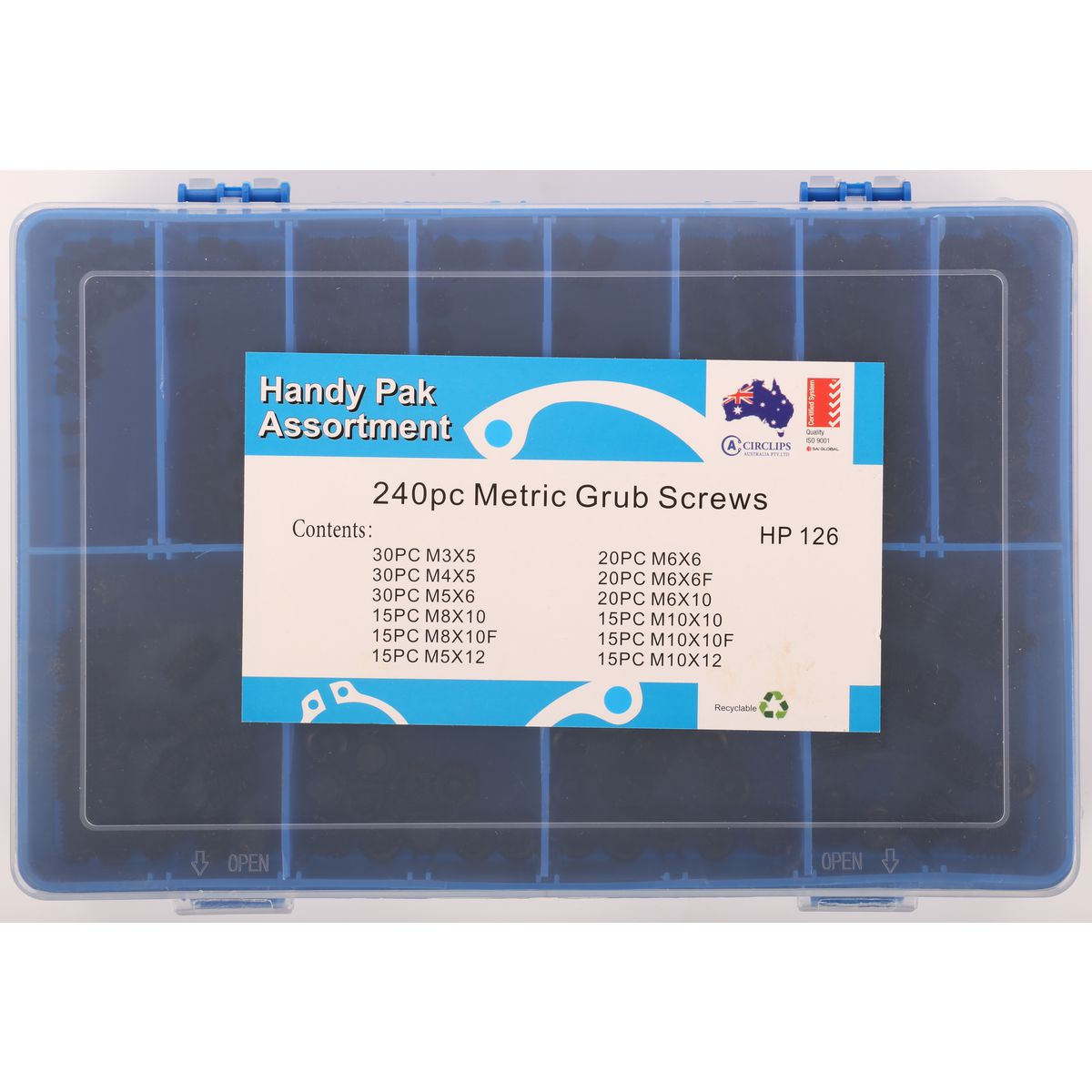 Circlips Australia Grub Screw Kit-240Pc Metric HP126