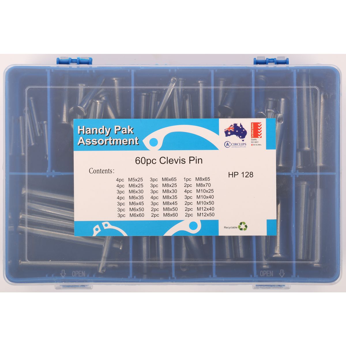 Circlips Australia ClEVis Pin Kit-60Pc HP128