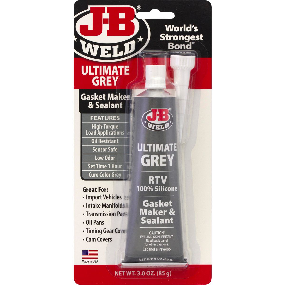 J-B Weld Ultimate Grey Silicone Sealant 85g 32327