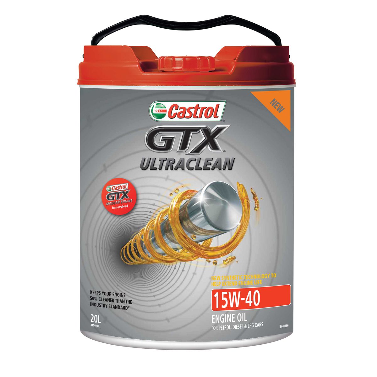 Castrol GTX Ultra Clean 15W-40 Engine Oil 20L 3414903