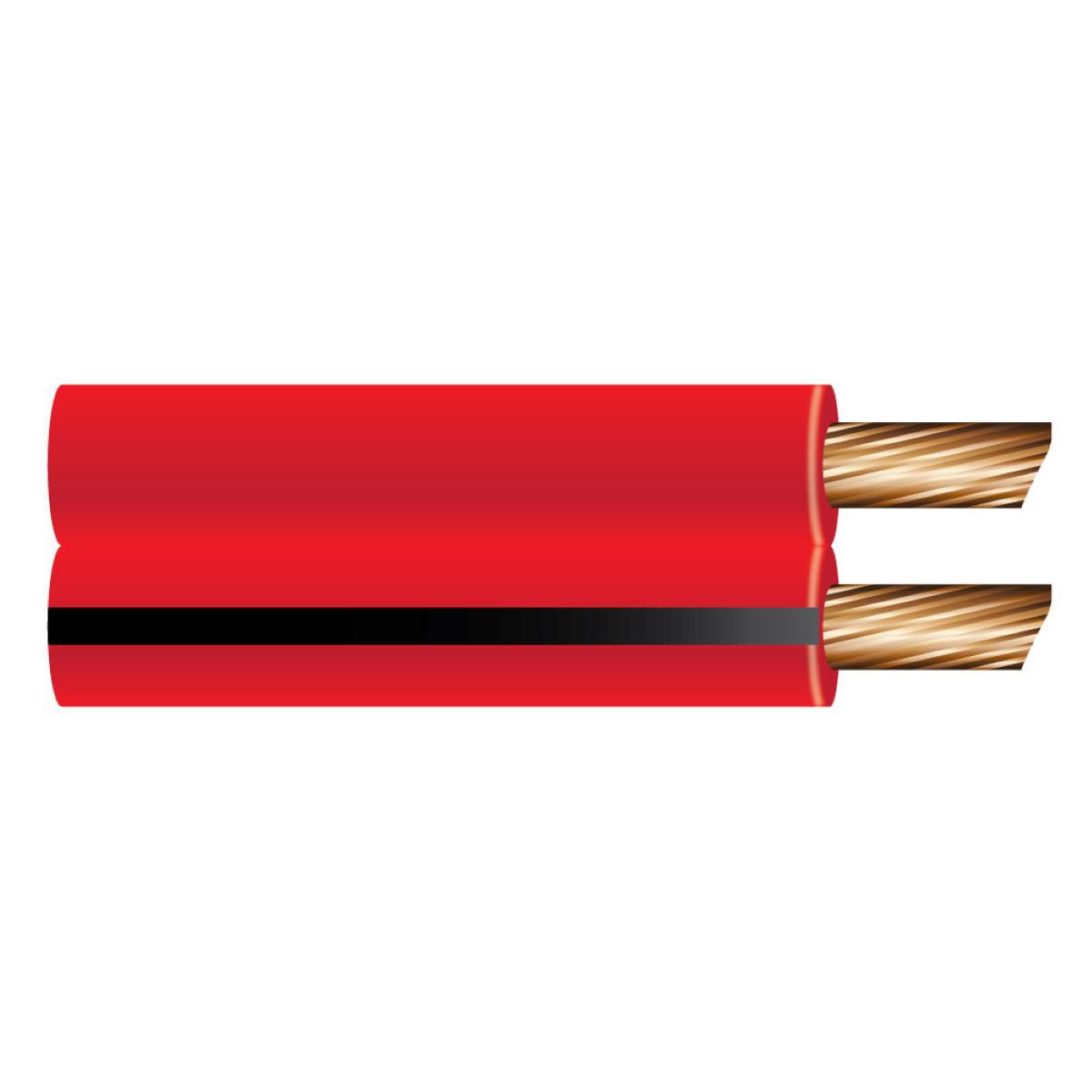 OEX 3mm Twin Core Automotive Cable, Figure 8, Red With Black Trace - 500M Roll ACX0802/500