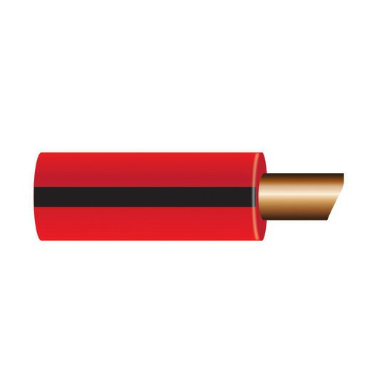 OEX 2mm Single Core Automotive Cable, Red With Black Trace - 100M Roll ACX0568/100