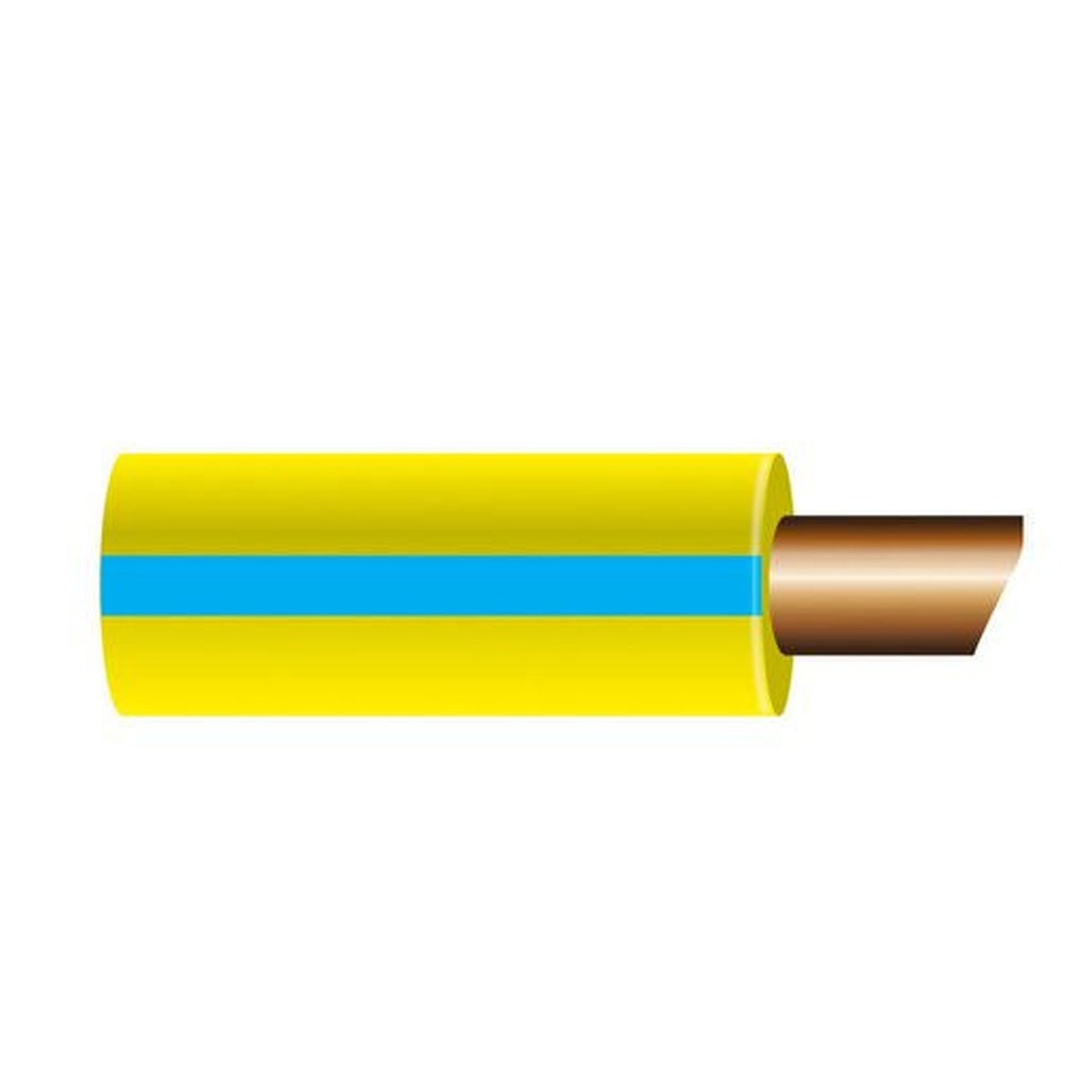 OEX Automotive Cable Single Core 3mm Yellow W/Blue Trace 30M Roll ACX0716
