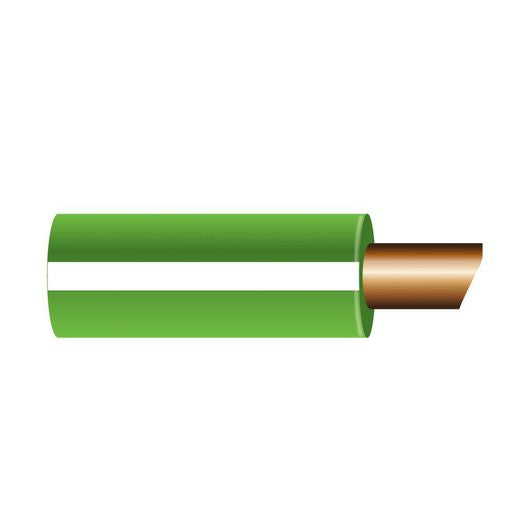 OEX Automotive Cable Single Core 3mm Green W/White Trace 30M Roll ACX0720