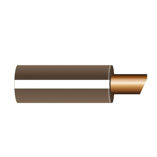 OEX 2mm Single Core Automotive Cable, Brown With White Trace - 100M Roll ACX0571/100