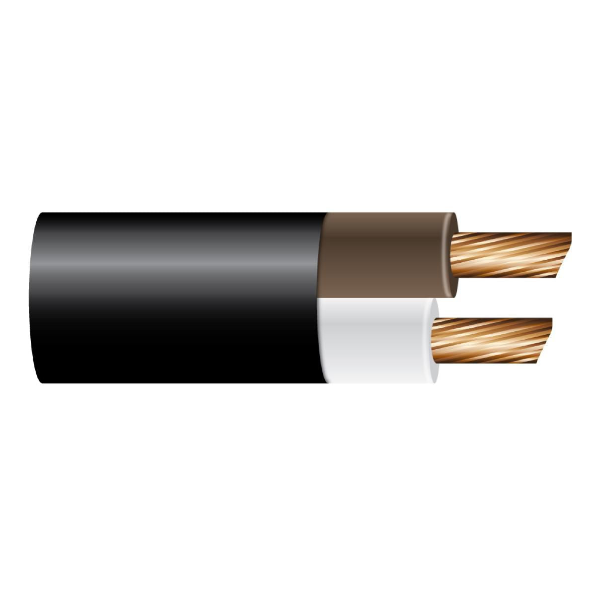 OEX 3mm Twin Core Automotive Cable, Brown/White, With Black Sheath - 500M Roll ACX0807/500