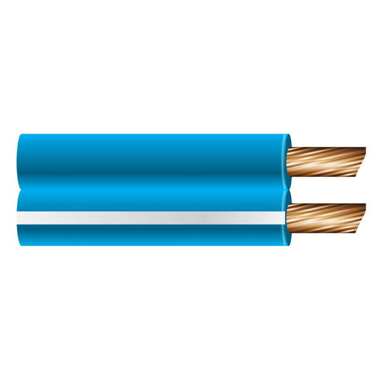 OEX 3mm Twin Core Automotive Cable, Figure 8, Blue With White Trace - 100M Roll ACX0830L