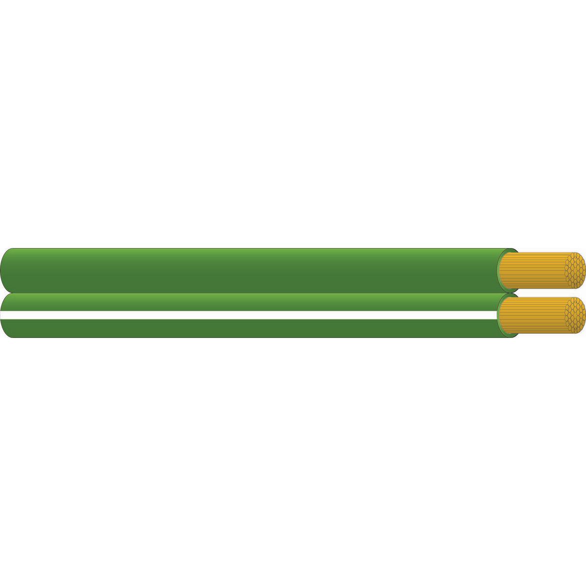 OEX 4mm Twin Core Automotive Cable, Figure 8, Green With White Trace - 100M Roll ACX0842L