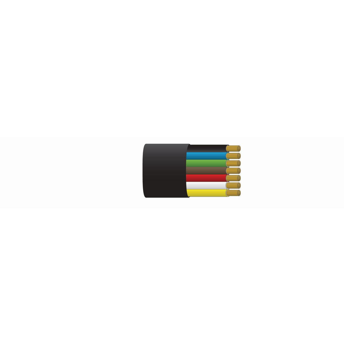 OEX 2.5mm 7 Core Flat Cable With Black Sheath - 100M Roll ACX0980L
