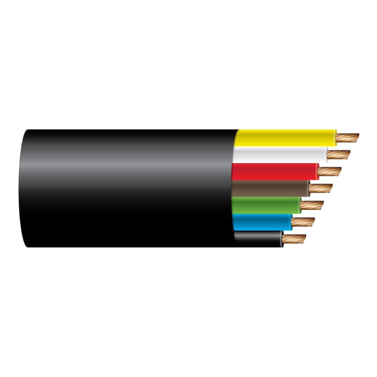 OEX 2.5mm 7 Core Flat Cable With Black Sheath - 100M Roll ACX0980L