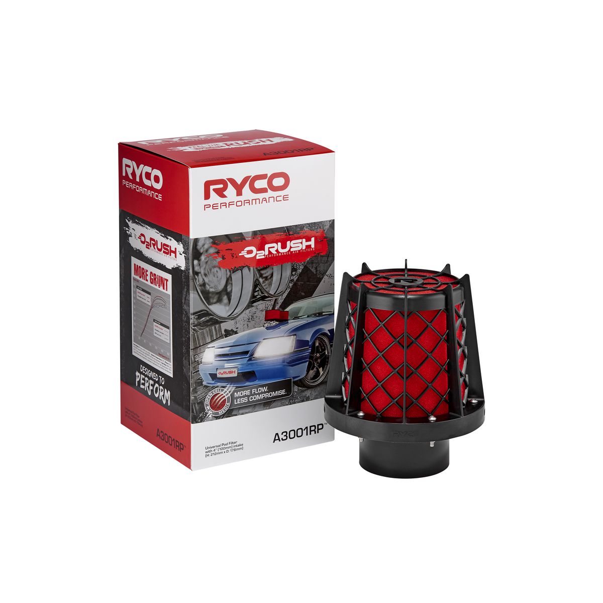 Ryco 02 Rush Performance Pod Filter 4" A3001RP