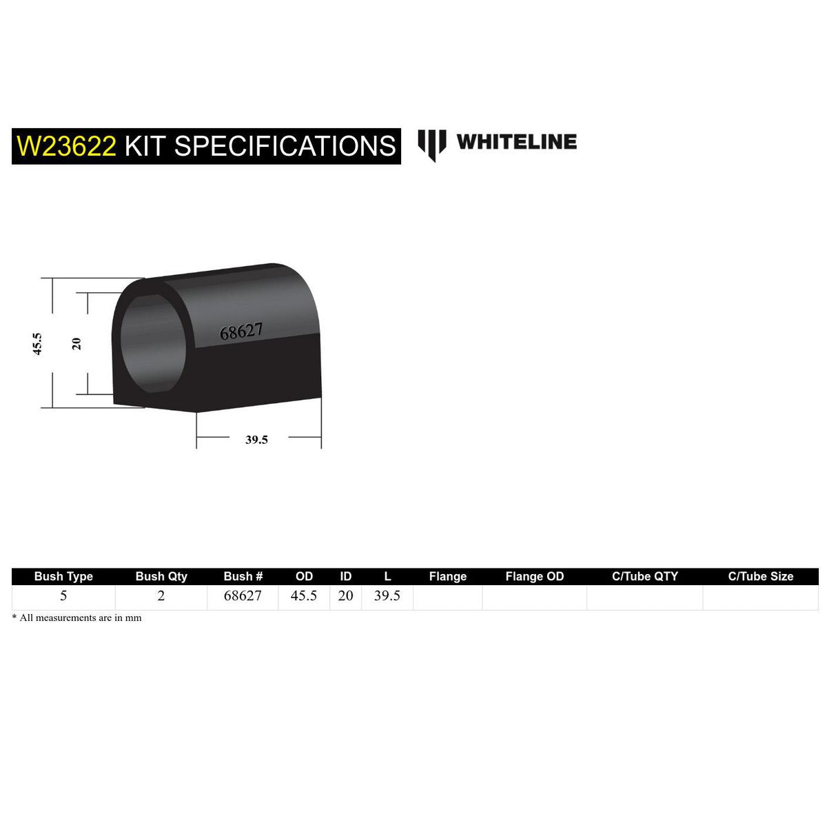 Whiteline W23622 Sway Bar Mount 20mm