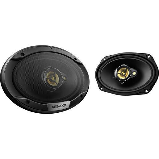 Kenwood 6x9" 500W 3-Way Coaxial Speakers Black