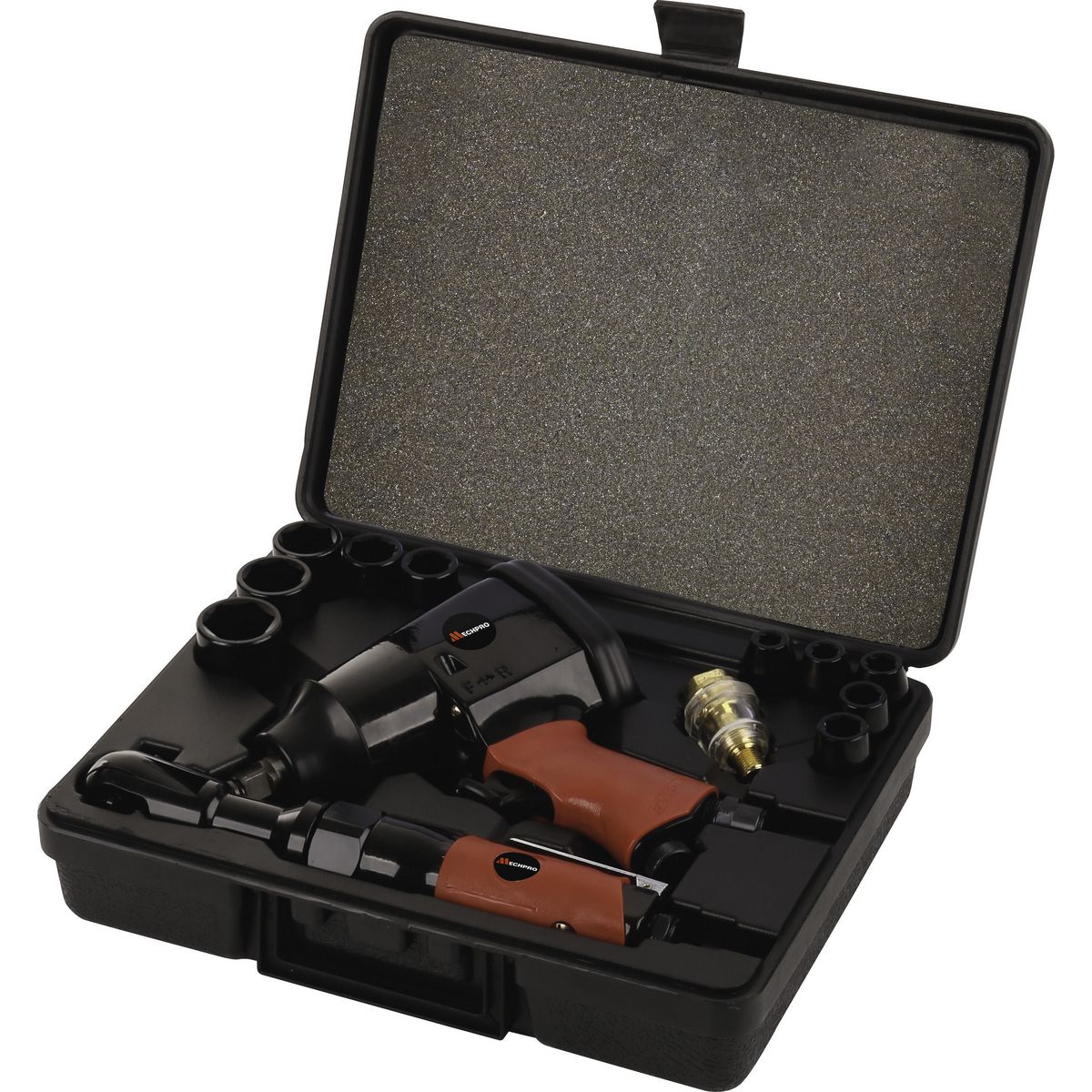 Mechpro 16Pc Air Ratchet & Impact Wrench Kit MPATK18-1