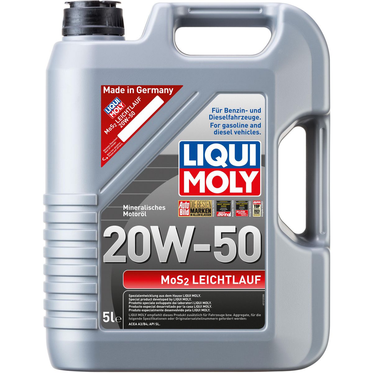 LIQUI-MOLY MoS2 Leichtlauf 20W-50 Engine Oil 5L 1212