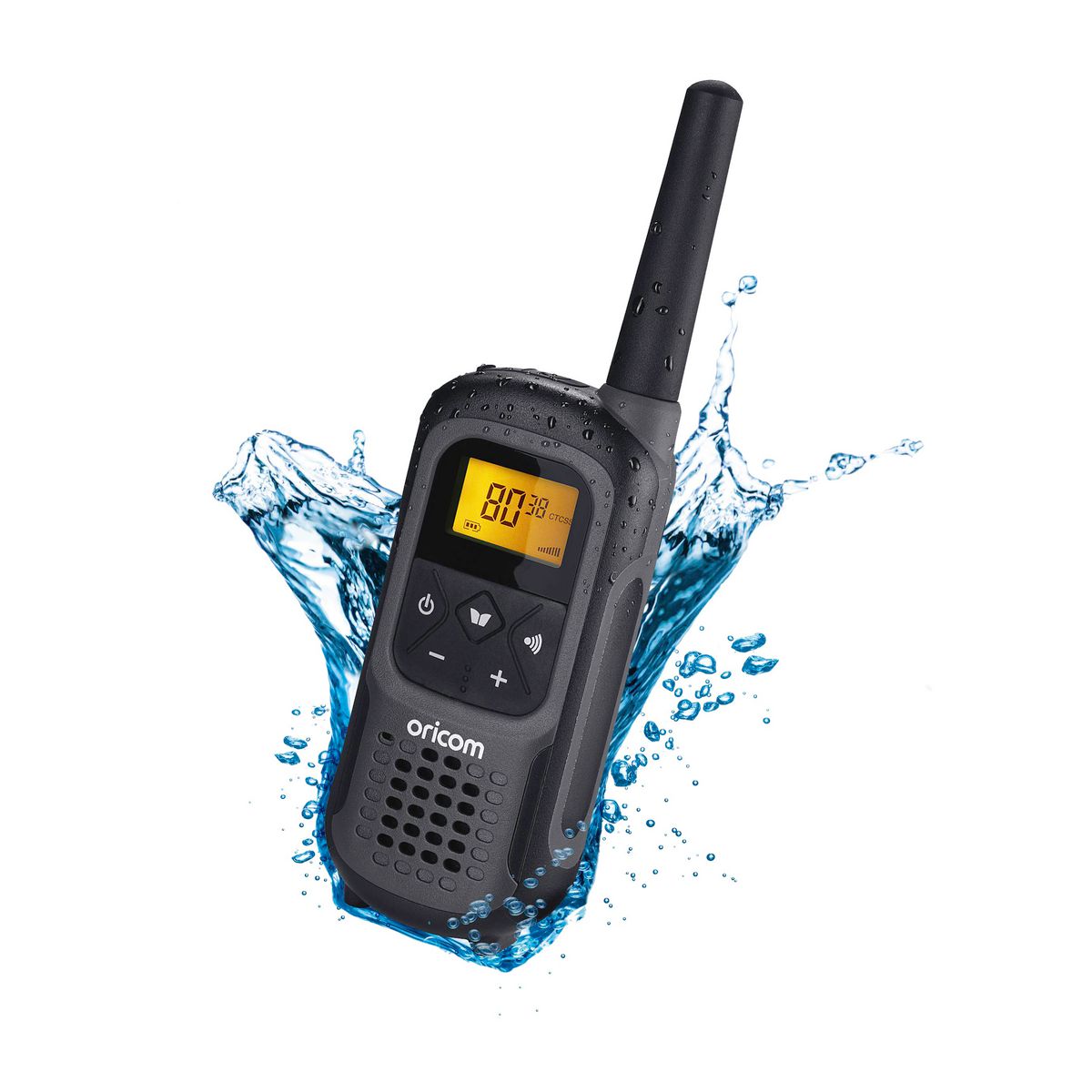 Oricom 2W UHF CB Marine Waterproof IPX7 Handheld Radio 80 Channel Single Pack UHF2500-1GR