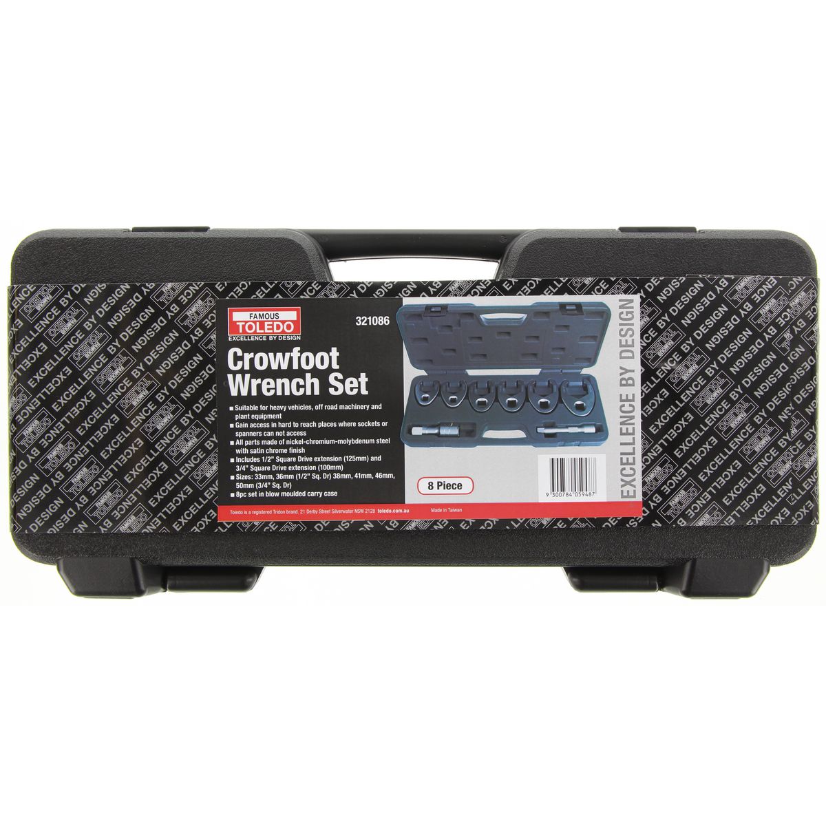 Toledo Crowfoot Wrench Set Flared Jaw 8 Piece 321086
