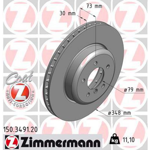 Zimmermann OE Coat Z Brake Rotor Single 348mm Front 150.3491.20