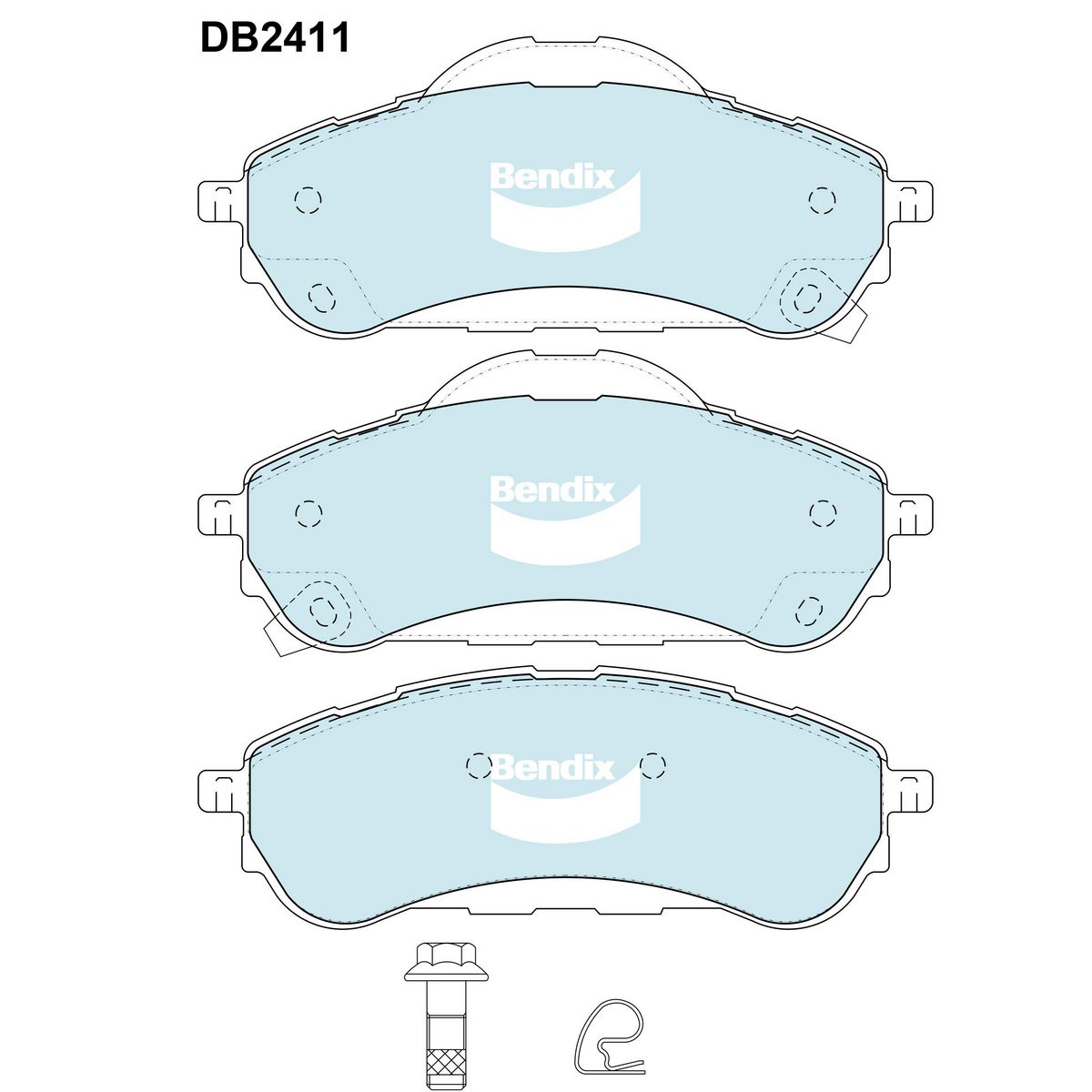 Bendix 4x4 Brake Pad Set Rear DB2411 -4WD