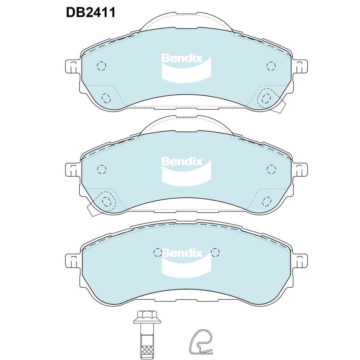Bendix Heavy Duty Brake Pad Set Rear DB2411 HD