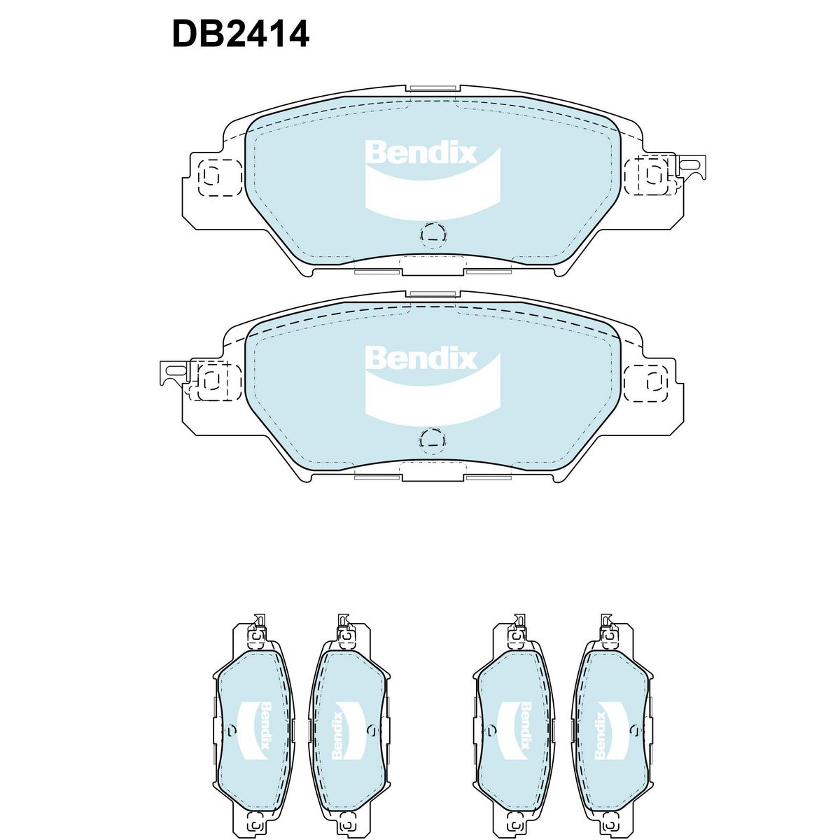 Bendix 4x4 Brake Pad Set Rear DB2414 -4WD
