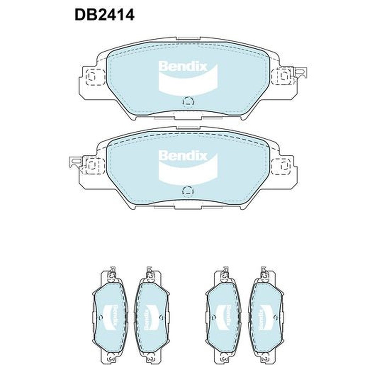Bendix 4x4 Brake Pad Set Rear DB2414 -4WD