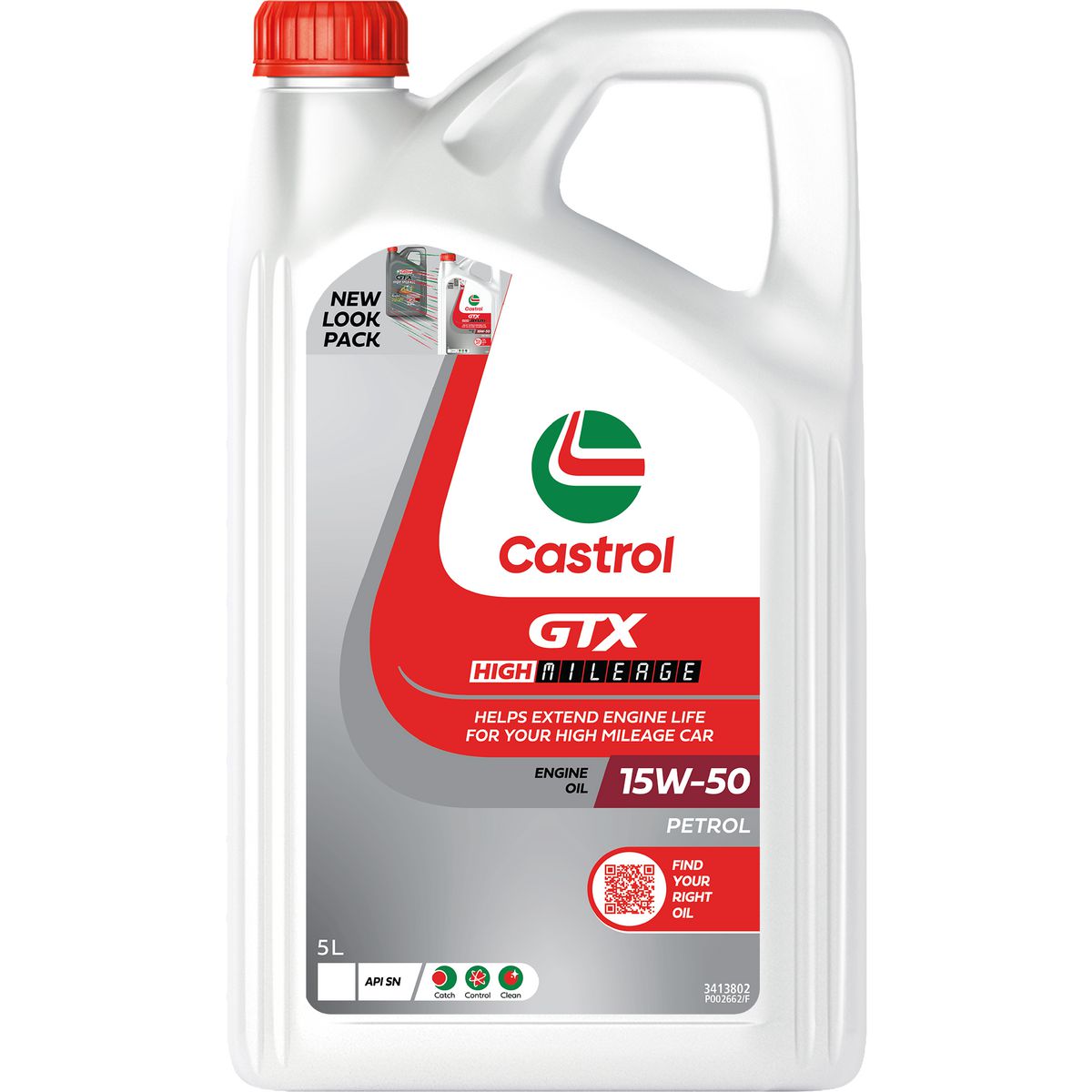 Castrol GTX High Mileage 15W-50 Engine Oil 5L 3413802
