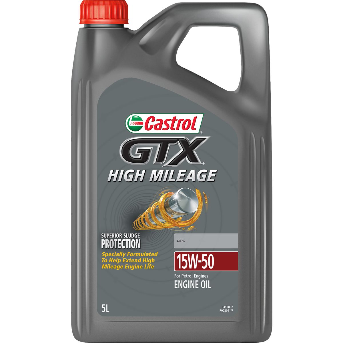 Castrol GTX High Mileage 15W-50 Engine Oil 5L 3413802