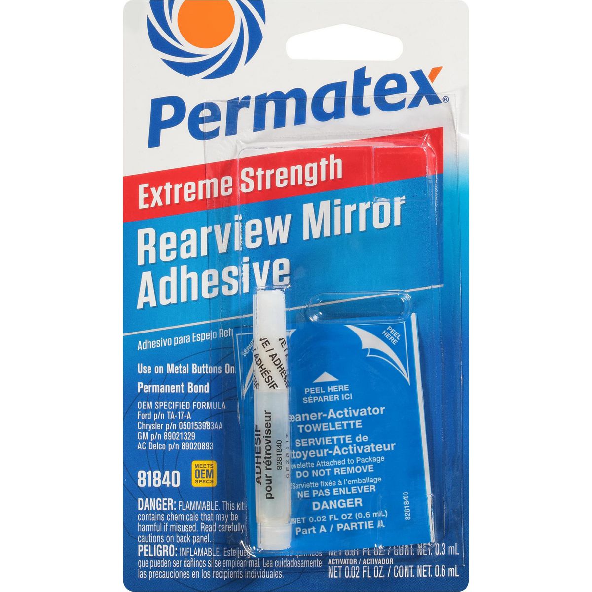 Permatex Extreme Rearview Mirror Professional Strength Adhesive Kit PX81840