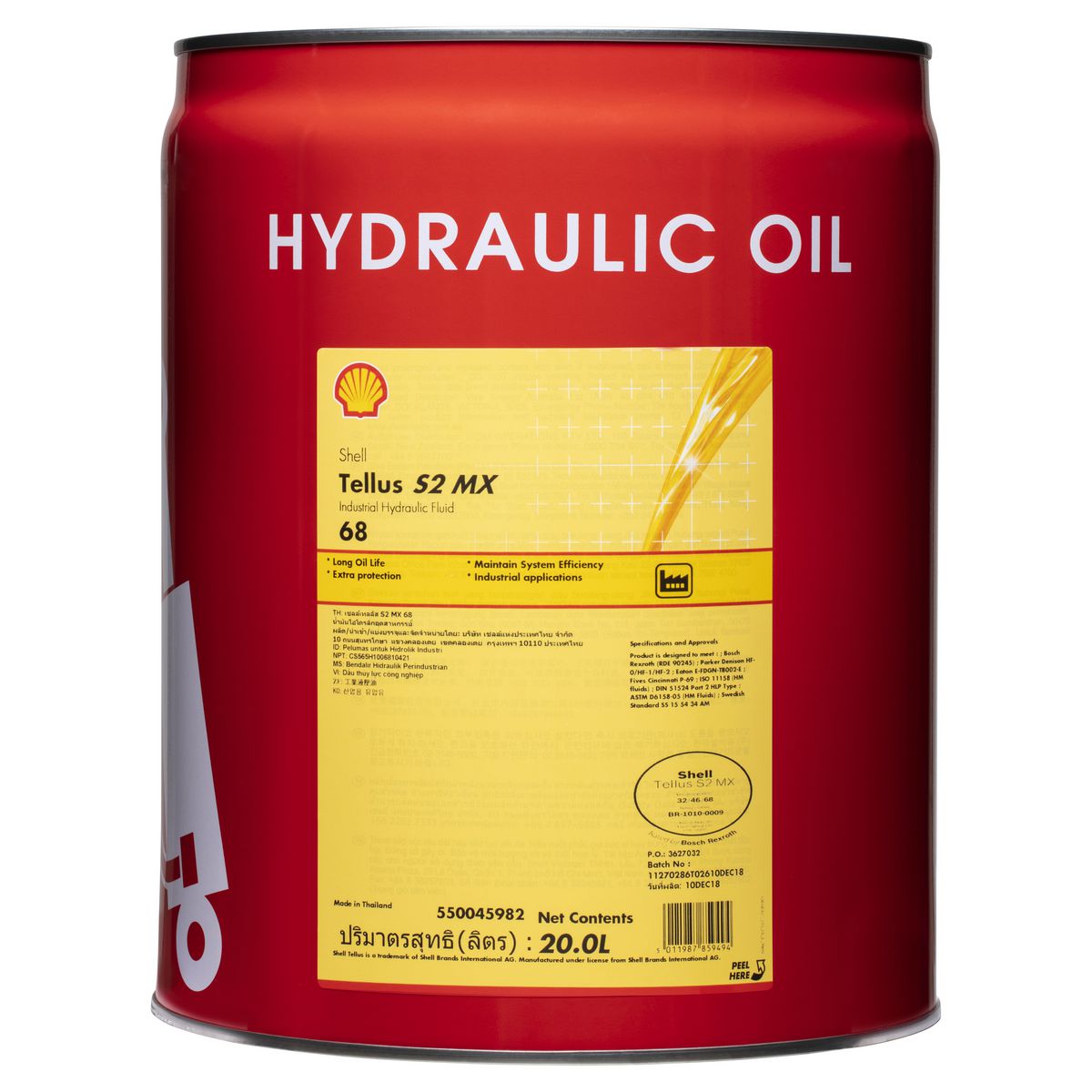 Shell Tellus S2 MX 68 Hydraulic Fluid 20L 300012768